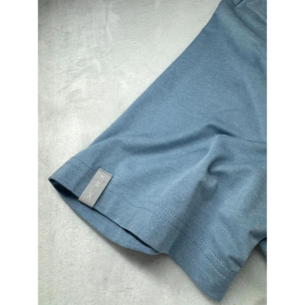 Ralph Lauren RLX Polo Shirt Men's Large Light Blue Short Sleeve Performance Golf